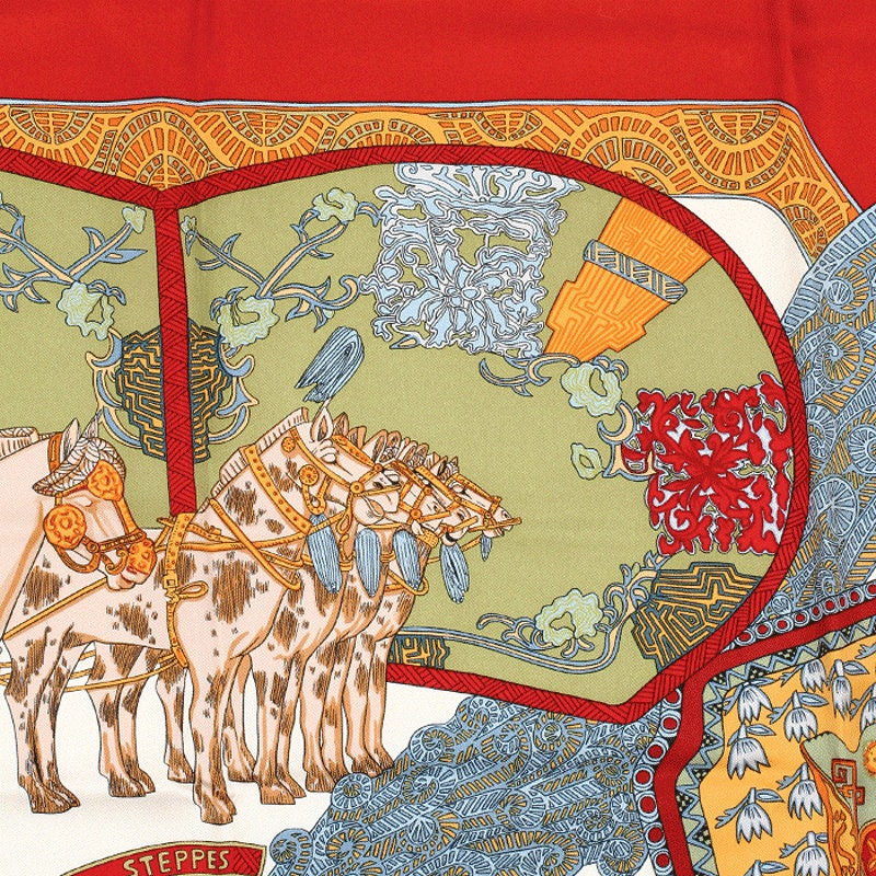 Hermes Scarf "Art des Steppes" by Annie Faivre 90cm Silk | Foulard Carre