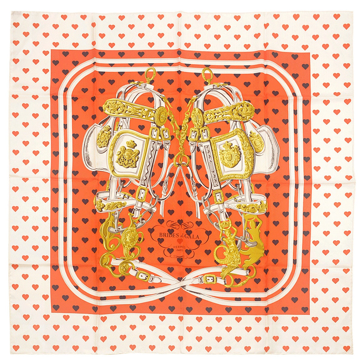 Limited Edition Hermes Scarf "Brides de Gala Love" by Hugo Grygkar 90cm Silk | Foulard Carre