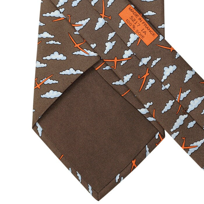 Hermes Men's Silk Tie Whimsical Gliders Pattern 5217