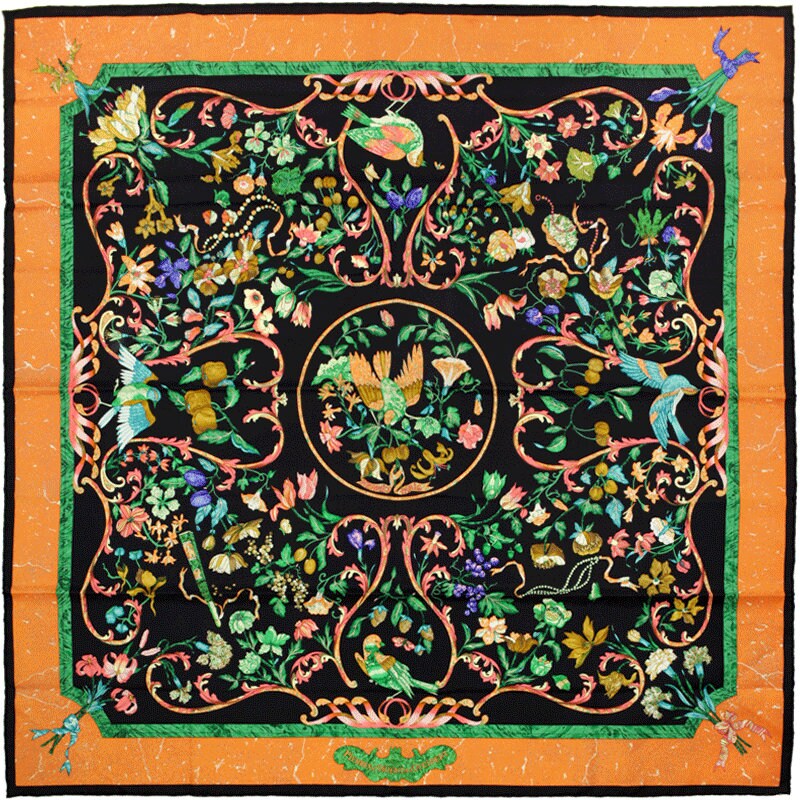 Hermes Scarf "Pierres d'Orient et d'Occident" by Zoe Pauwels 90cm Silk