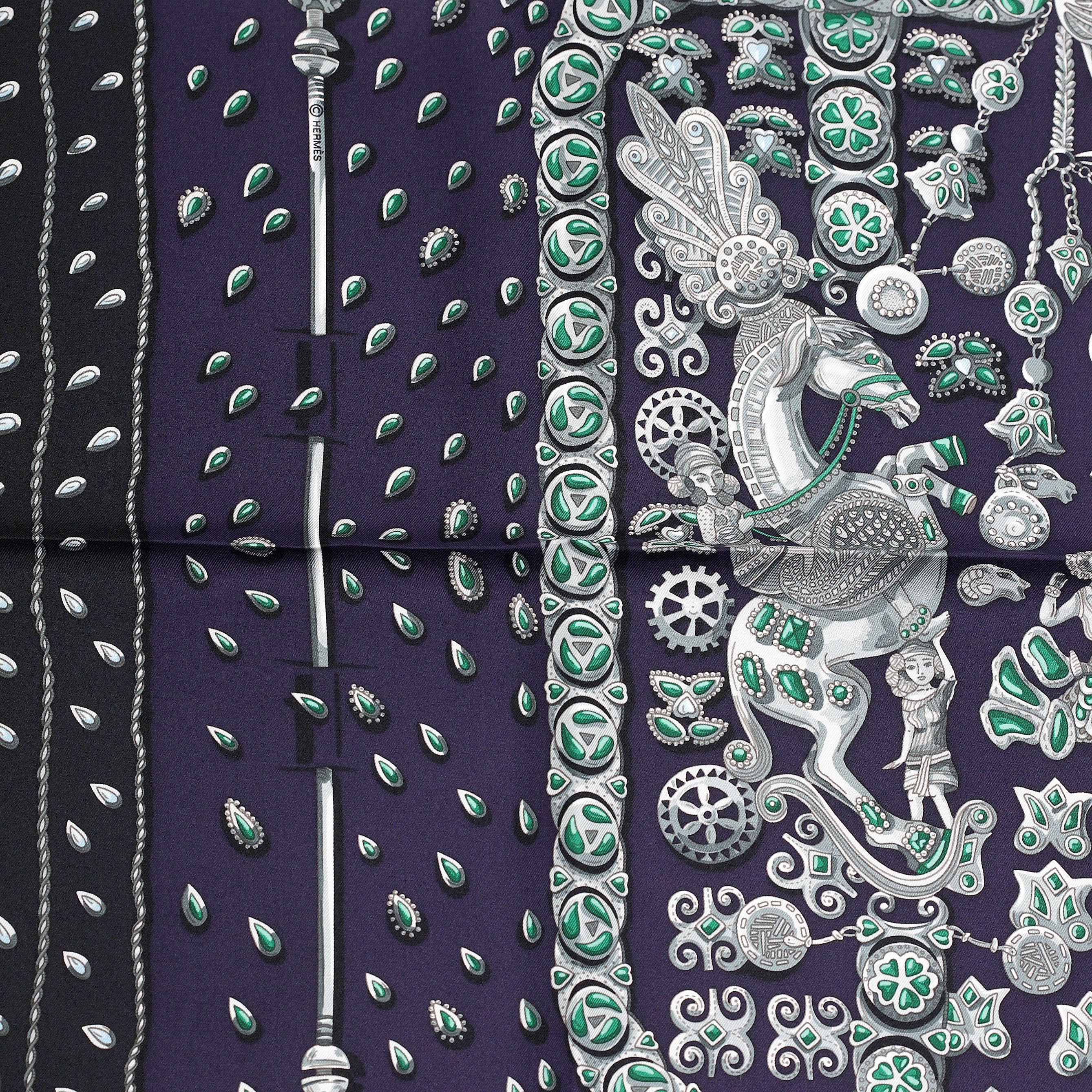 Hermes Scarf "Tresors Retrouves" by Annie Faivre 90cm Silk | Carre Foulard