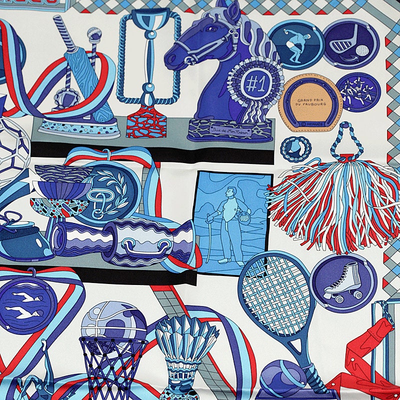 Hermes Scarf "Les Trophees" by Pierre Marie 90cm Silk | Carre Foulard