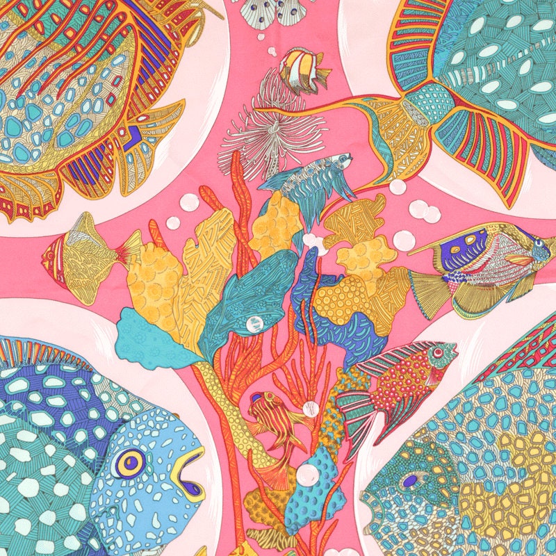 Hermes Scarf "Grands Fonds" by Annie Faivre 90cm Silk | Carre Foulard