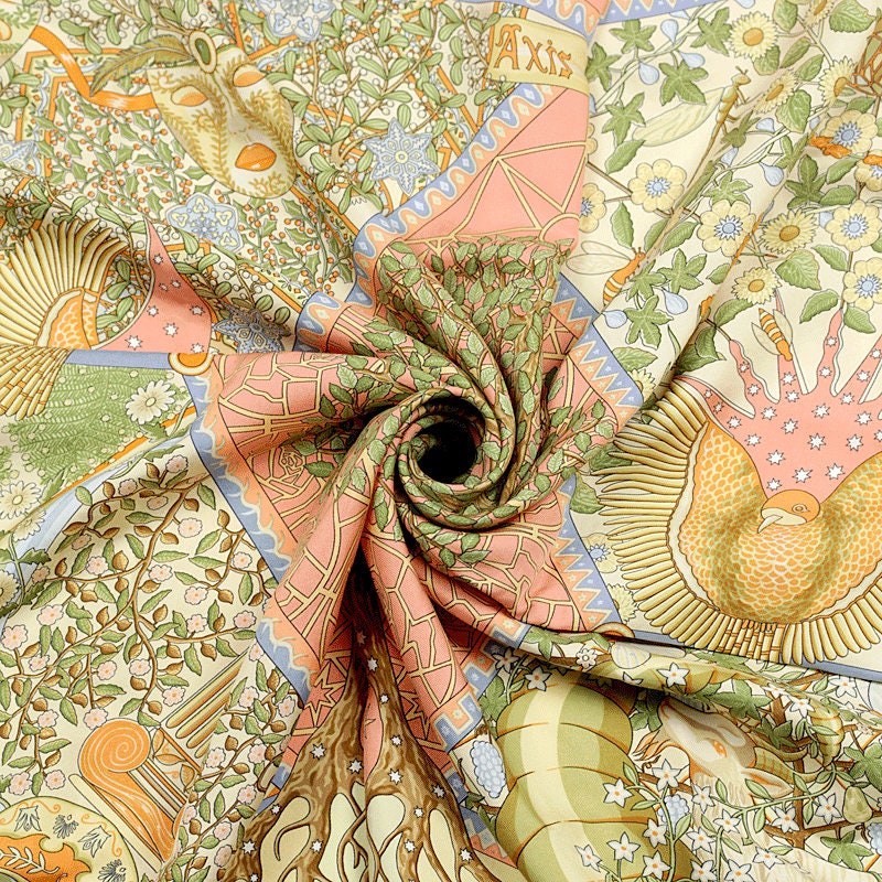 Hermes Scarf "Axis Mundi" by Christine Henry 90cm Silk