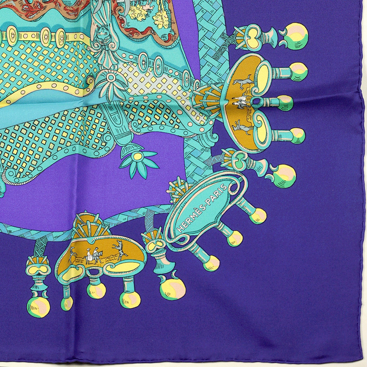 Hermes Scarf "Tournez Manege" by Annie Faivre 90cm Silk | Carre Foulard