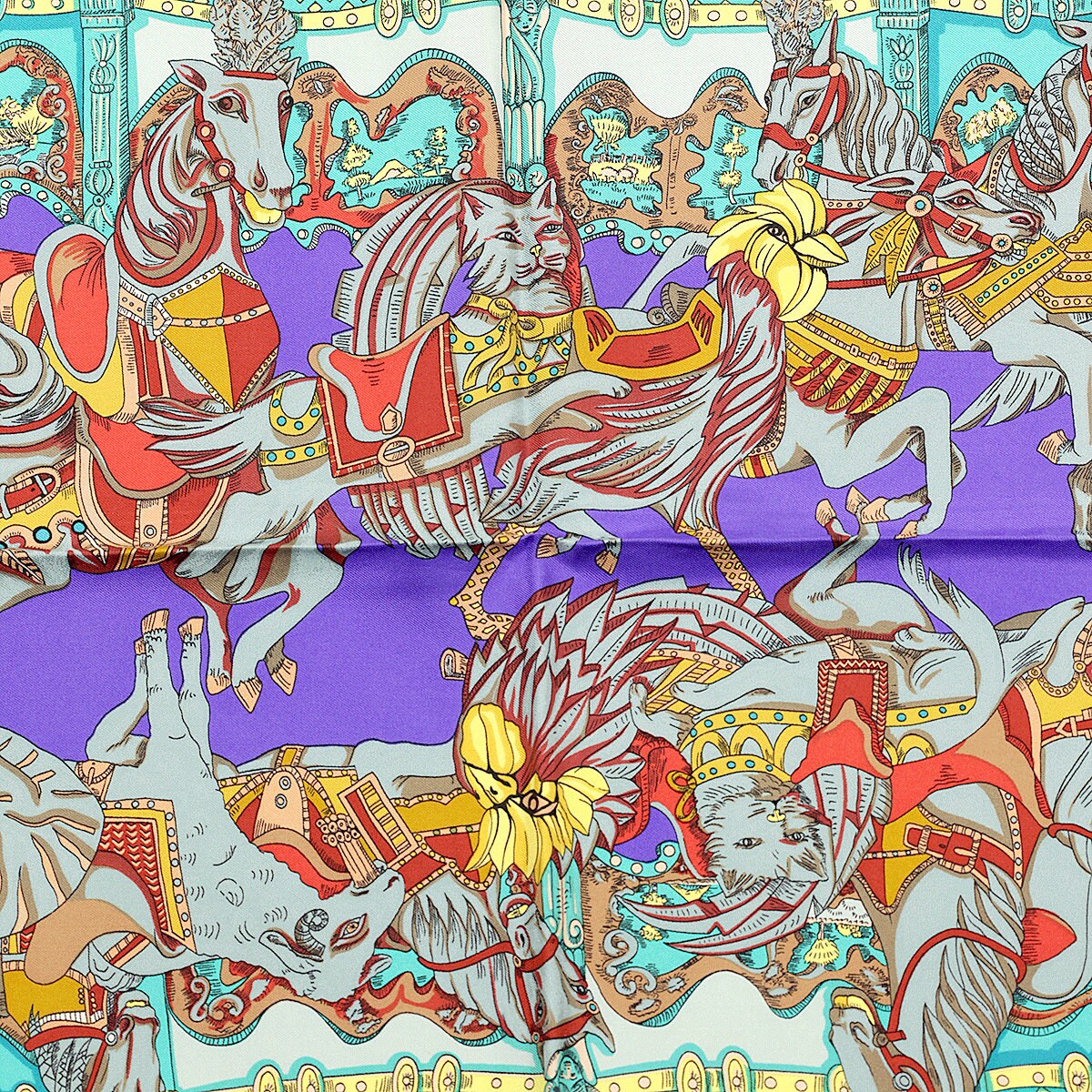 Hermes Scarf "Tournez Manege" by Annie Faivre 90cm Silk | Carre Foulard