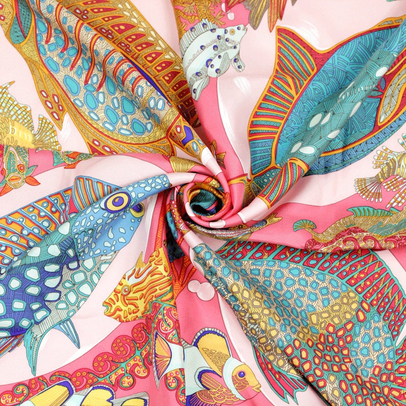 Hermes Scarf "Grands Fonds" by Annie Faivre 90cm Silk | Carre Foulard