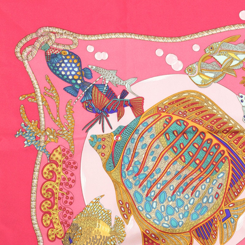 Hermes Scarf "Grands Fonds" by Annie Faivre 90cm Silk | Carre Foulard