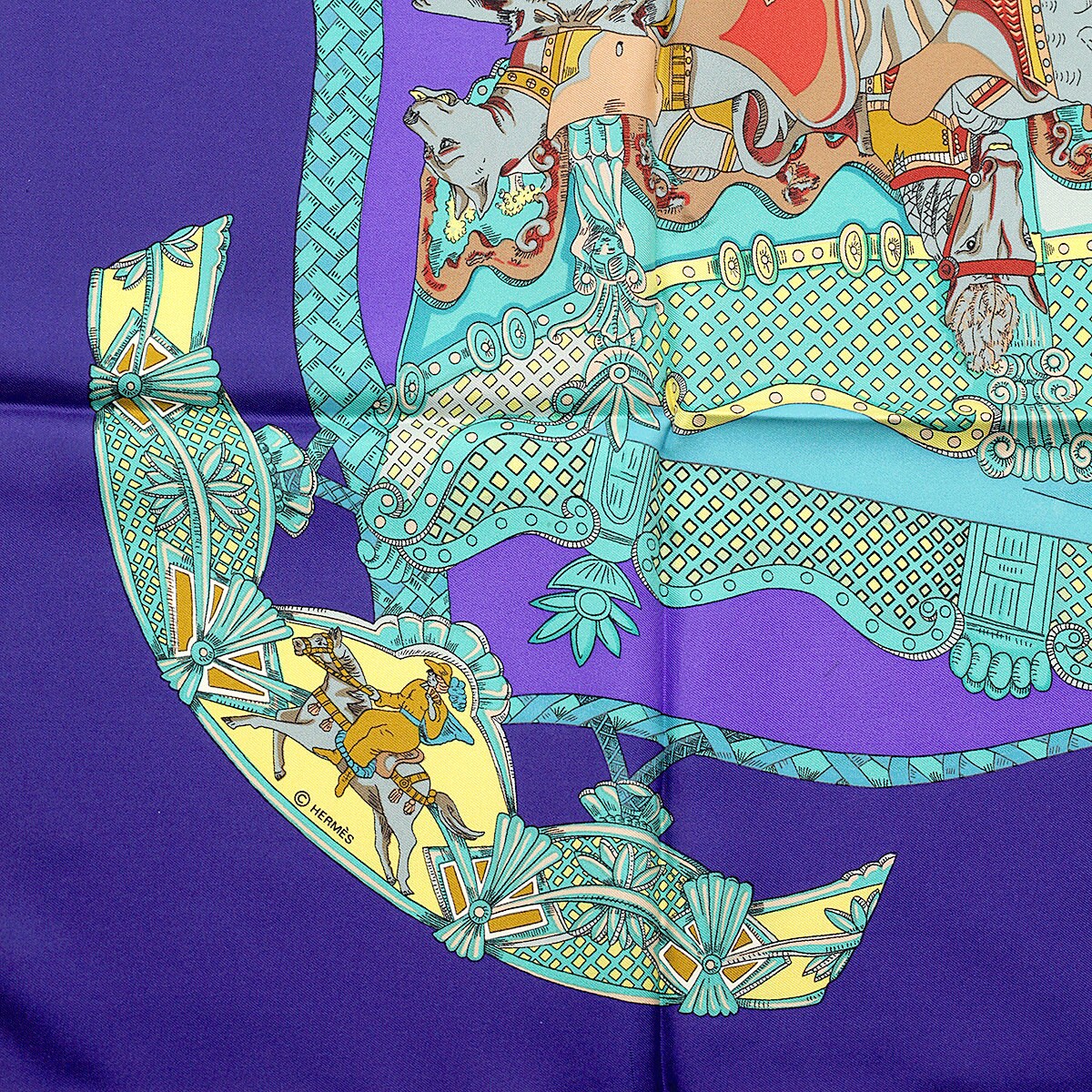 Hermes Scarf "Tournez Manege" by Annie Faivre 90cm Silk | Carre Foulard