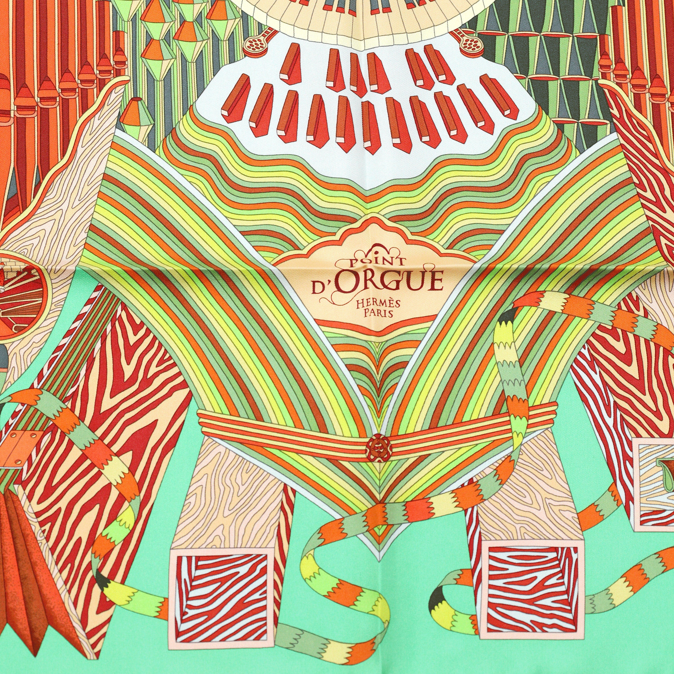 Hermes Scarf "Point d'Orgue" by Pierre Marie 90cm Silk | Carre Foulard