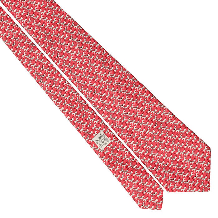 Hermes Men's Silk Tie Whimsical Toy Horses Pattern 5573 | Necktie Cravate