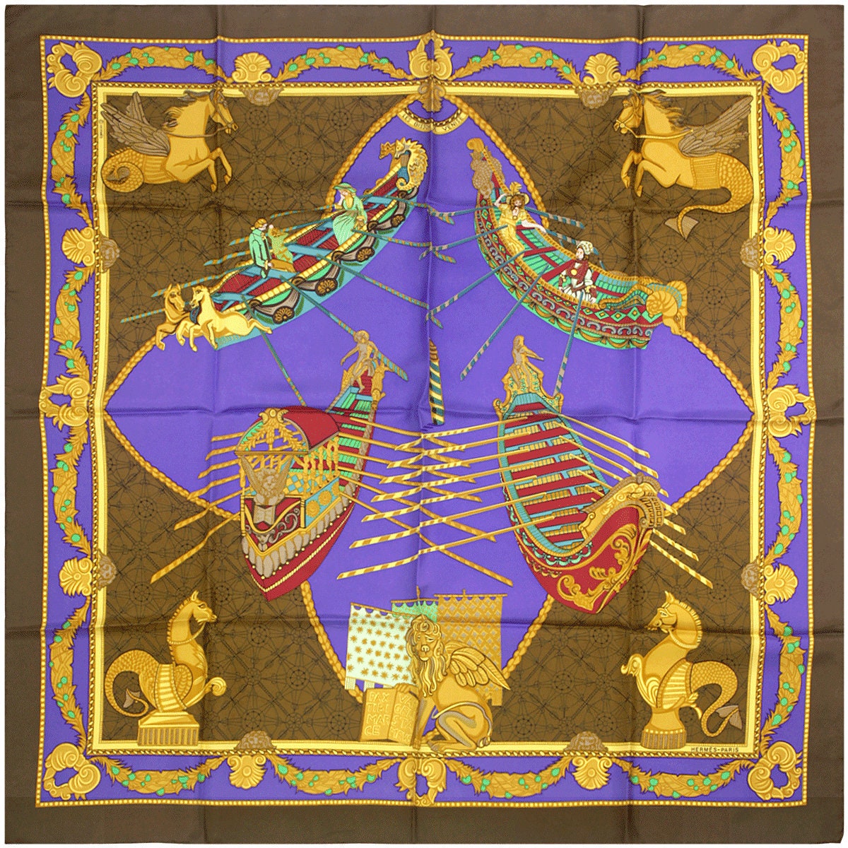 Hermes Scarf "Les Bissone de Venise" by Annie Faivre 90cm Silk | Carre Foulard