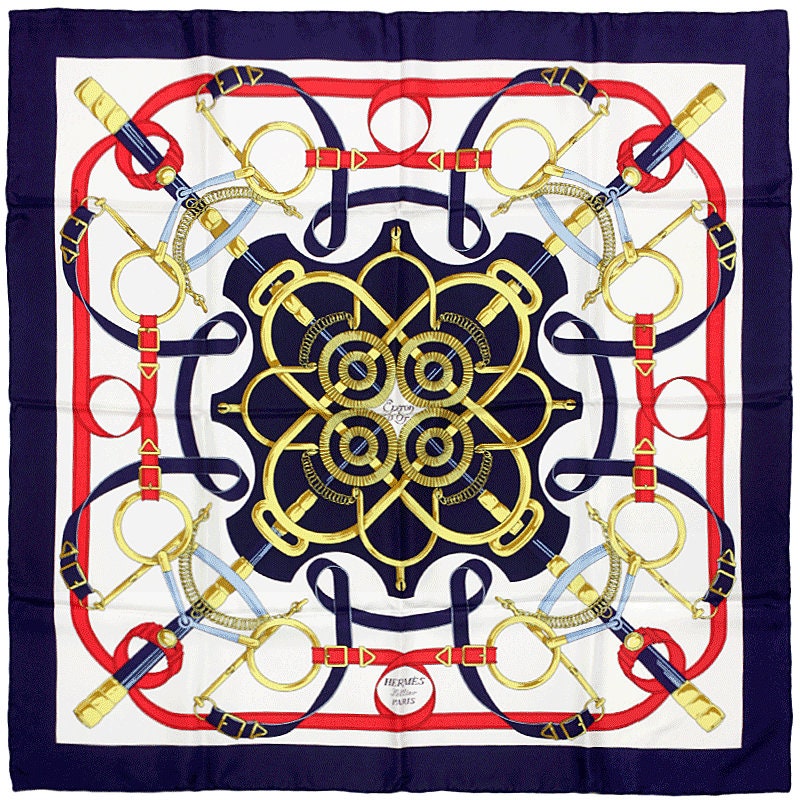 Hermes Scarf "Eperon d'Or" by Henri d'Origny 90cm Silk | Carre Foulard