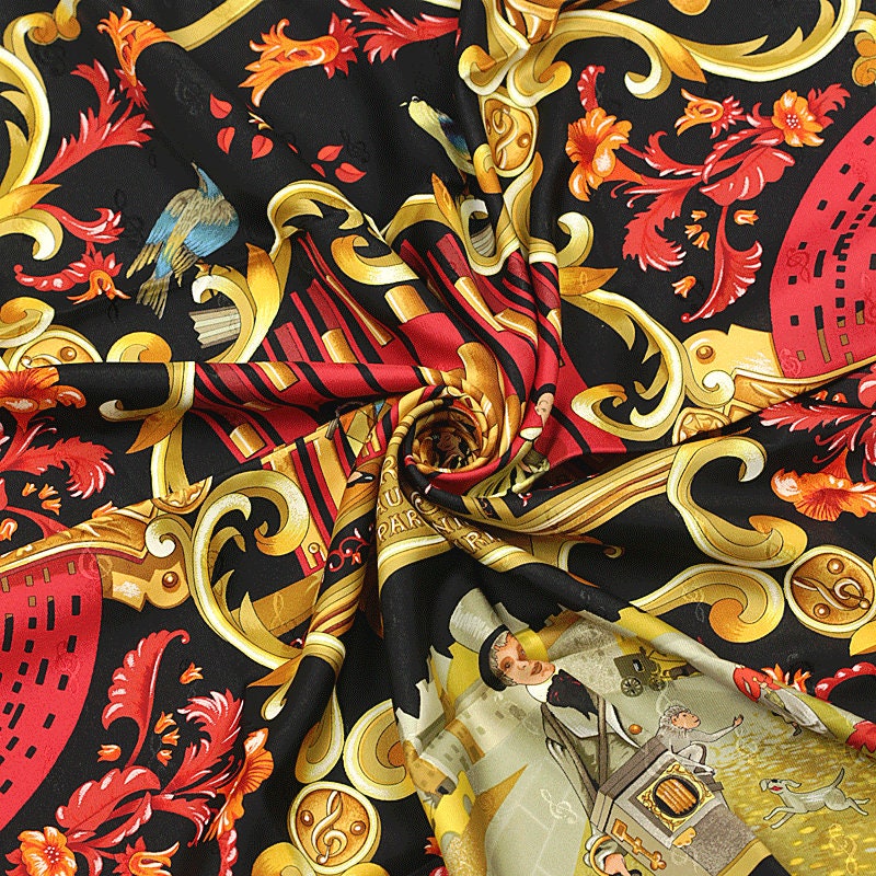 Hermes Scarf "Orgauphone et Autres Mecaniques" by Francoise Faconnet 90cm Silk | Carre Jacquard
