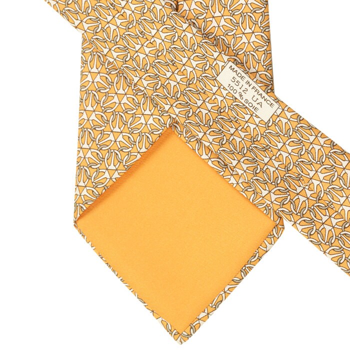Hermes Men's Silk Tie Geometric Equestrian Pattern 5512