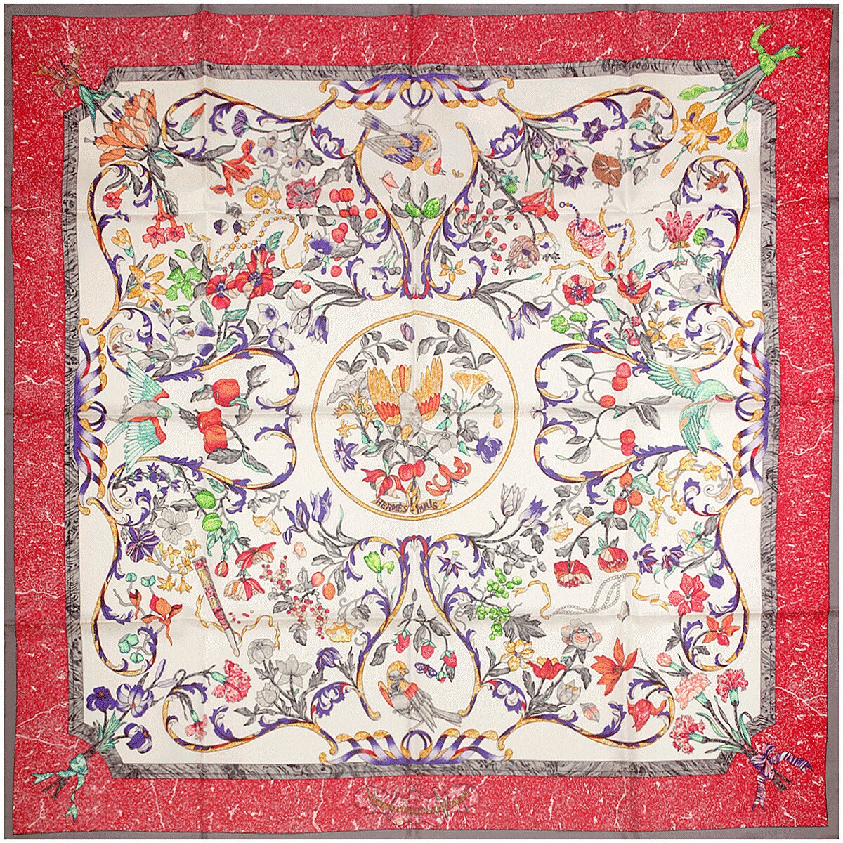 Hermes Scarf "Pierres d'Orient et d'Occident" by Zoe Pauwels 90cm Silk | Carre Foulard