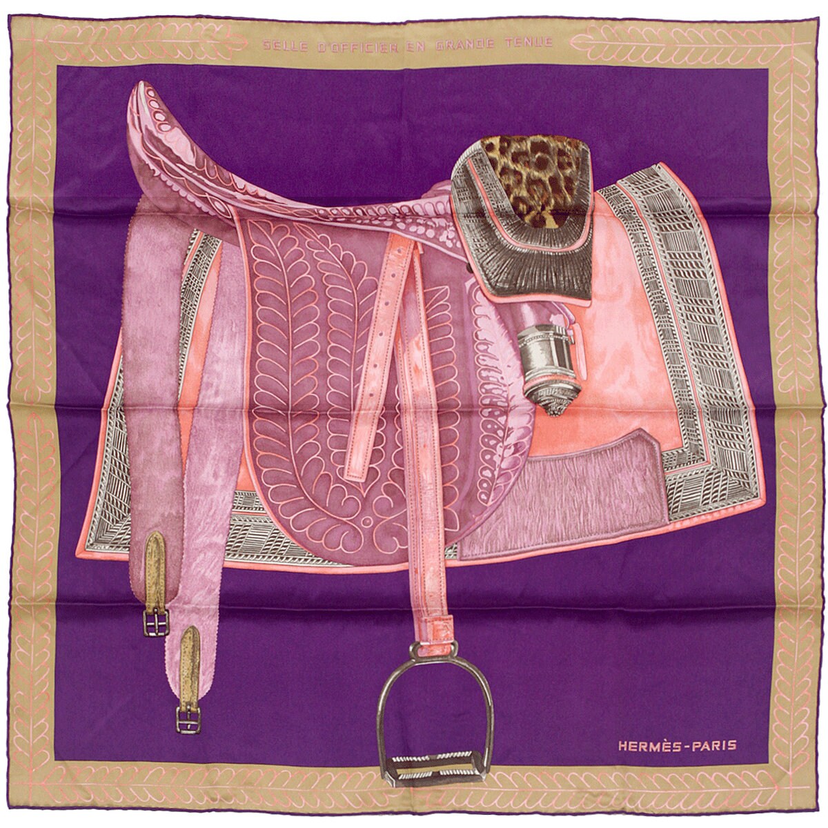 Hermes Scarf "Selle d'Officier en Grande Tenue" by Wlodek Kaminski 70cm Silk | Foulard Carre