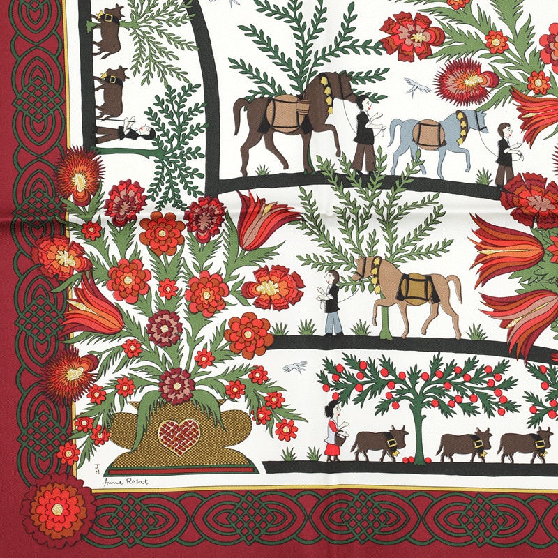 Hermes Scarf "Decoupages" by Anne Rosat 90cm Silk | Carre Foulard