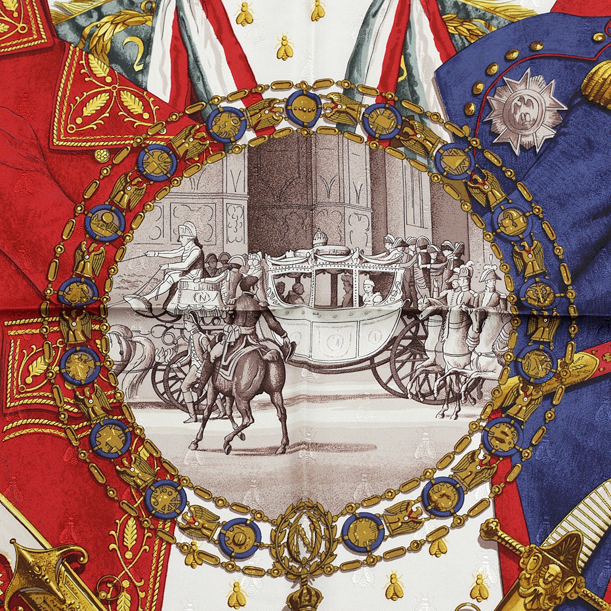 240677〇 HERMES エルメス NAPOLEON ナポレオン カレ90 スカーフ