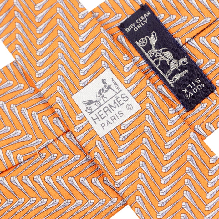 Hermes Men's Silk Tie Geometric Pattern 5334 | Necktie Cravate