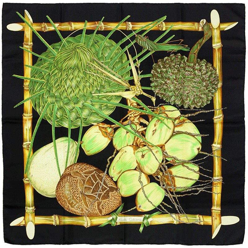 Hermes Scarf "Nouvelle Caledonie" by Valerie Dawlat Dumoulin 90cm Silk