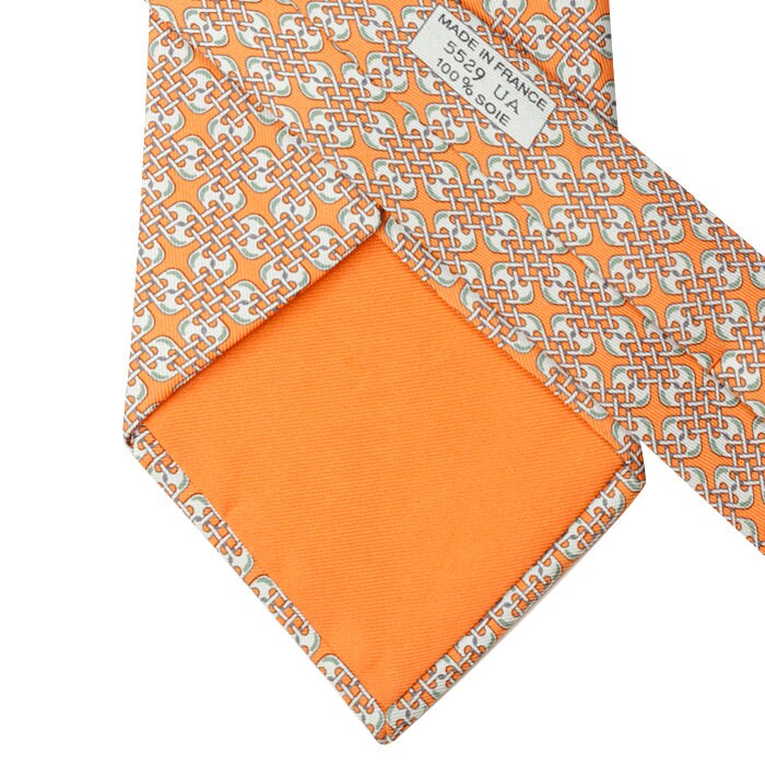 Hermes Men's Silk Tie Geometric Pattern 5529