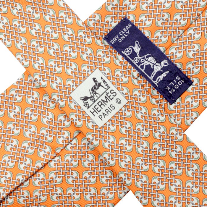 Hermes Men's Silk Tie Geometric Pattern 5529