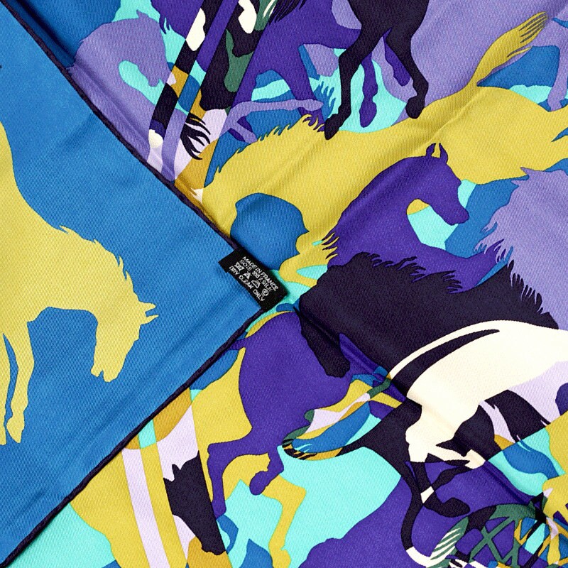 Hermes Scarf "Ex-Libris en Camouflage" by Benoit Pierre Emery 90cm Silk
