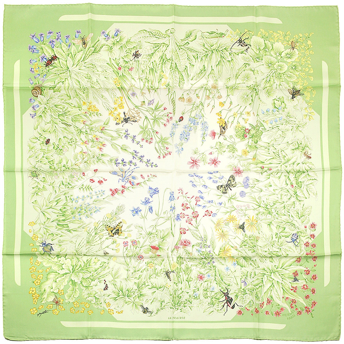 Hermes Scarf "La Prairie" by Antoine De Jacquelot 90cm Silk | Carre Foulard
