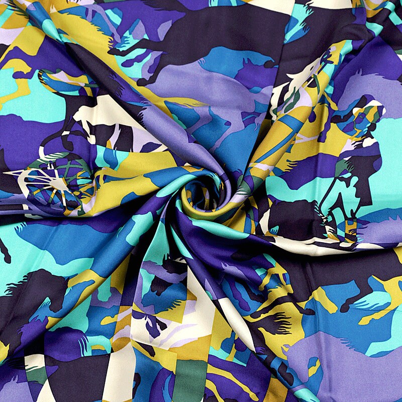 Hermes Scarf "Ex-Libris en Camouflage" by Benoit Pierre Emery 90cm Silk
