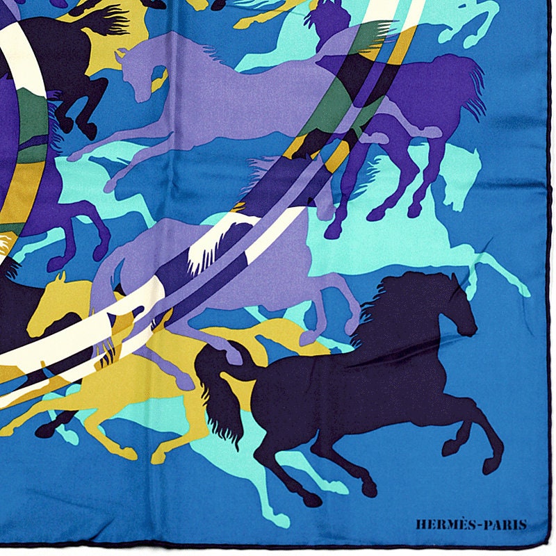 Hermes Scarf "Ex-Libris en Camouflage" by Benoit Pierre Emery 90cm Silk
