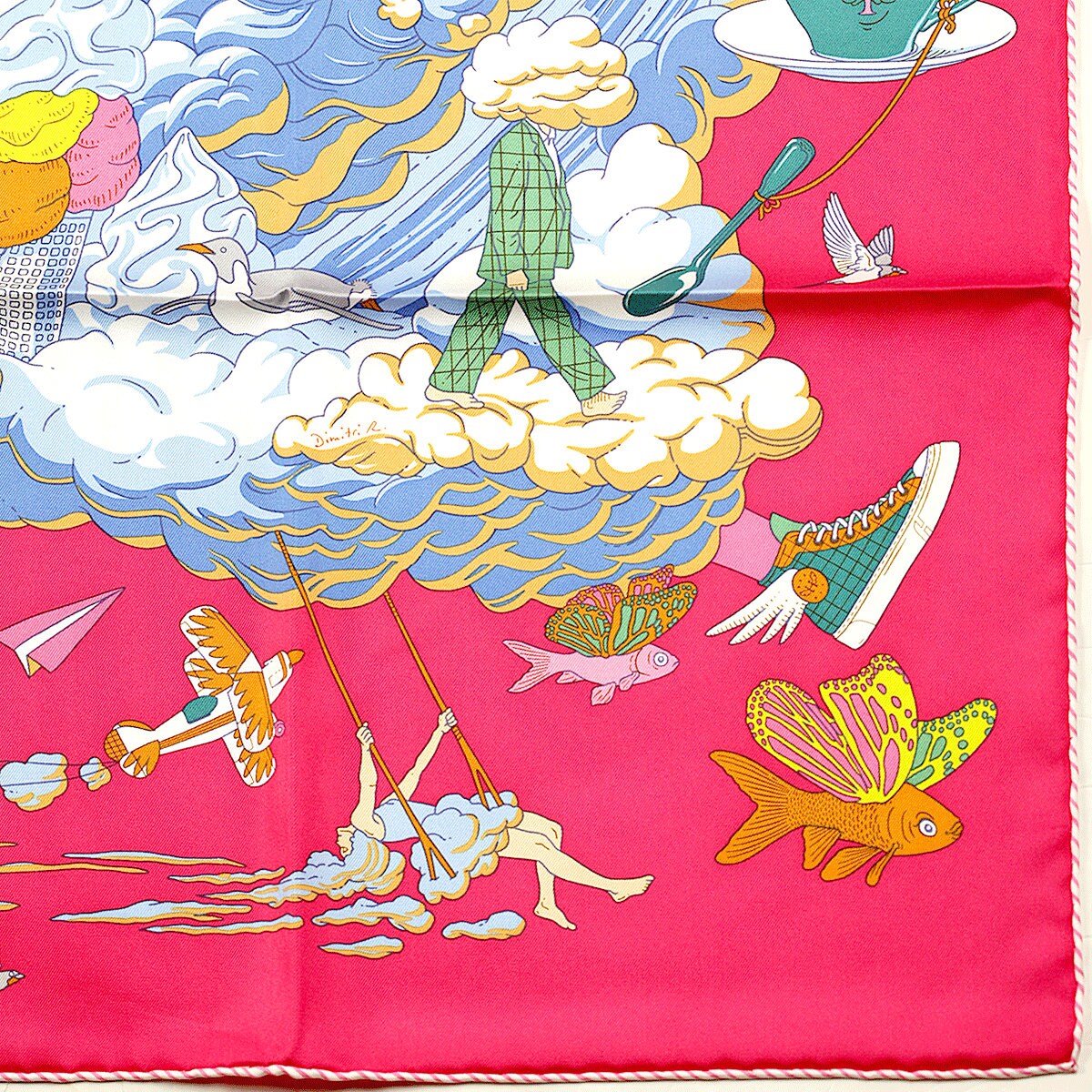 Hermes Scarf "Sur Mon Nuage" by Dimitri Rybaltchenko 90cm Silk | Foulard Carre NWT