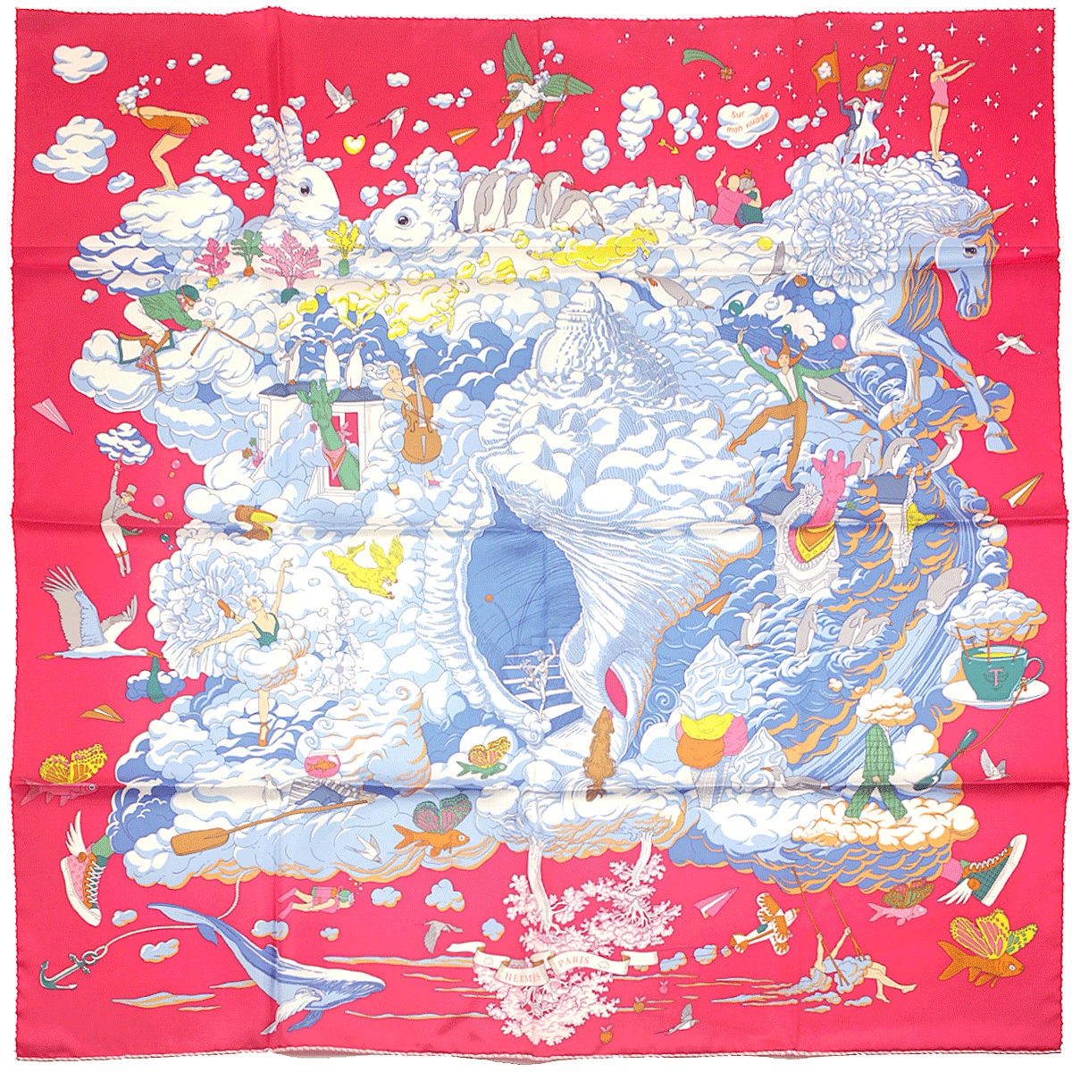 Hermes Scarf "Sur Mon Nuage" by Dimitri Rybaltchenko 90cm Silk | Foulard Carre NWT