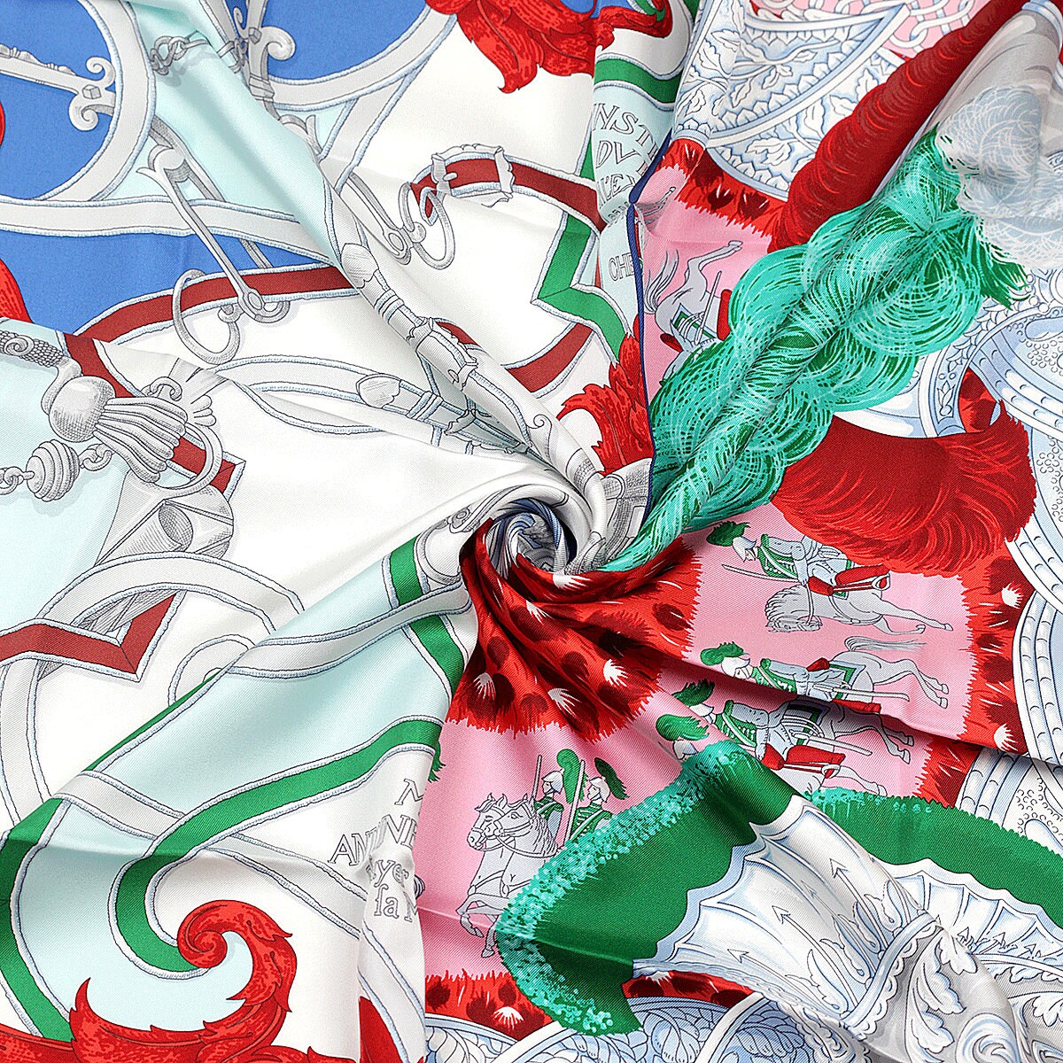 Hermes Scarf "Plumets du Roy" by Henri d'Origny and Julia Abadie 90cm Silk