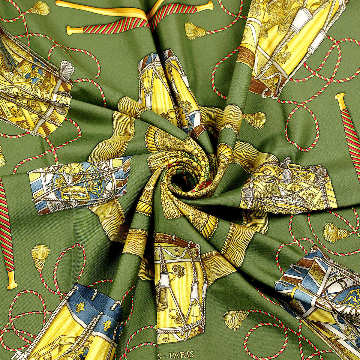 Hermes Scarf "Les Tambours" by Joachim Metz Vintage 90cm Silk | Carre Foulard