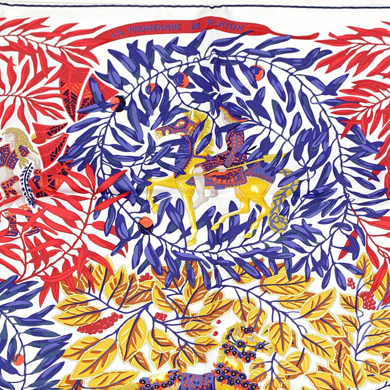 Hermes Scarf "Le Promenade de Platon" by Annie Faivre 90cm Silk