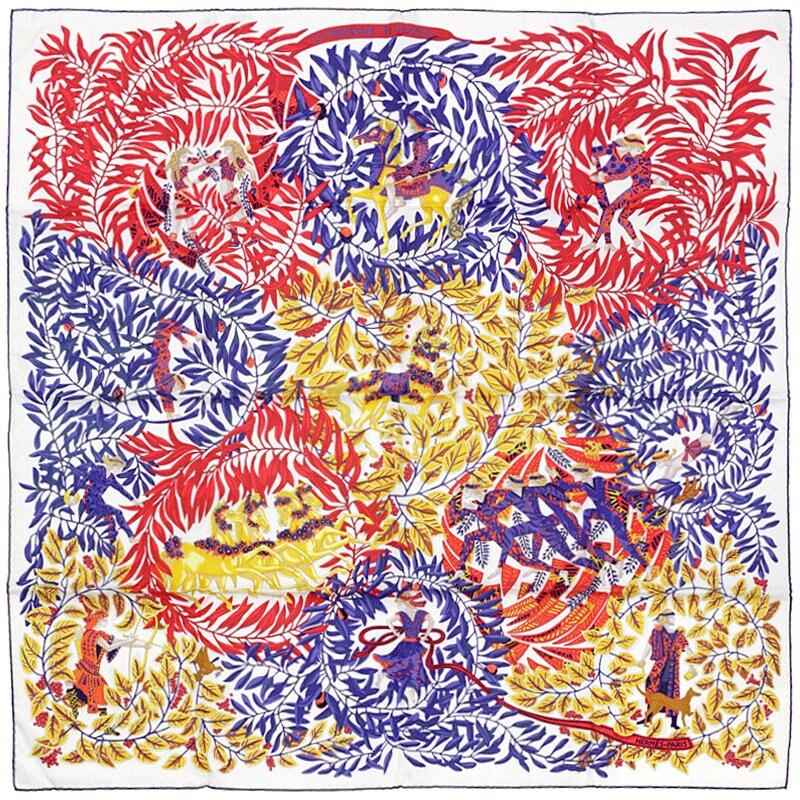 Hermes Scarf "Le Promenade de Platon" by Annie Faivre 90cm Silk