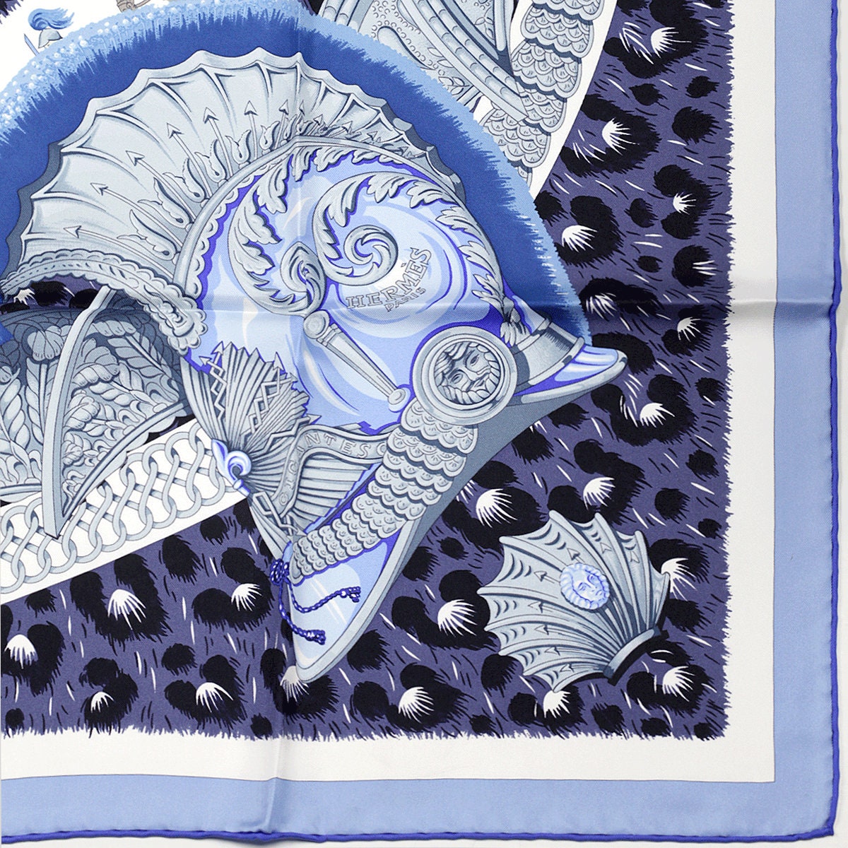 Hermes Scarf "Plumets du Roy" by Henri d'Origny and Julia Abadie 90cm Silk