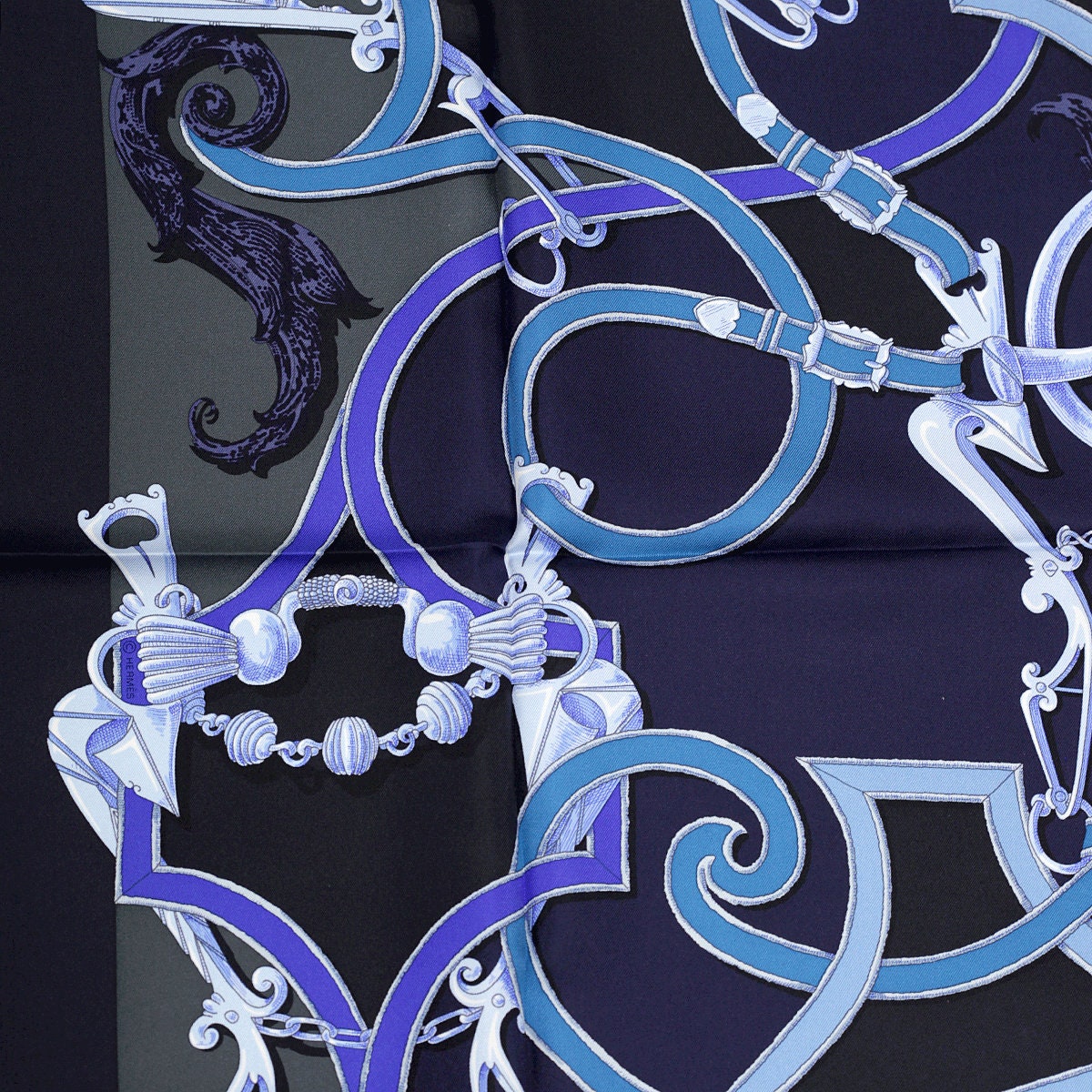 Hermes Scarf "Plumets du Roy" by Henri d'Origny and Julia Abadie 90cm Silk