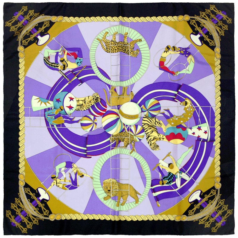 Hermes Scarf "Circus" by Annie Faivre 90cm Silk