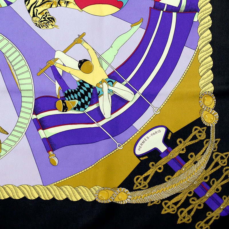 Hermes Scarf "Circus" by Annie Faivre 90cm Silk