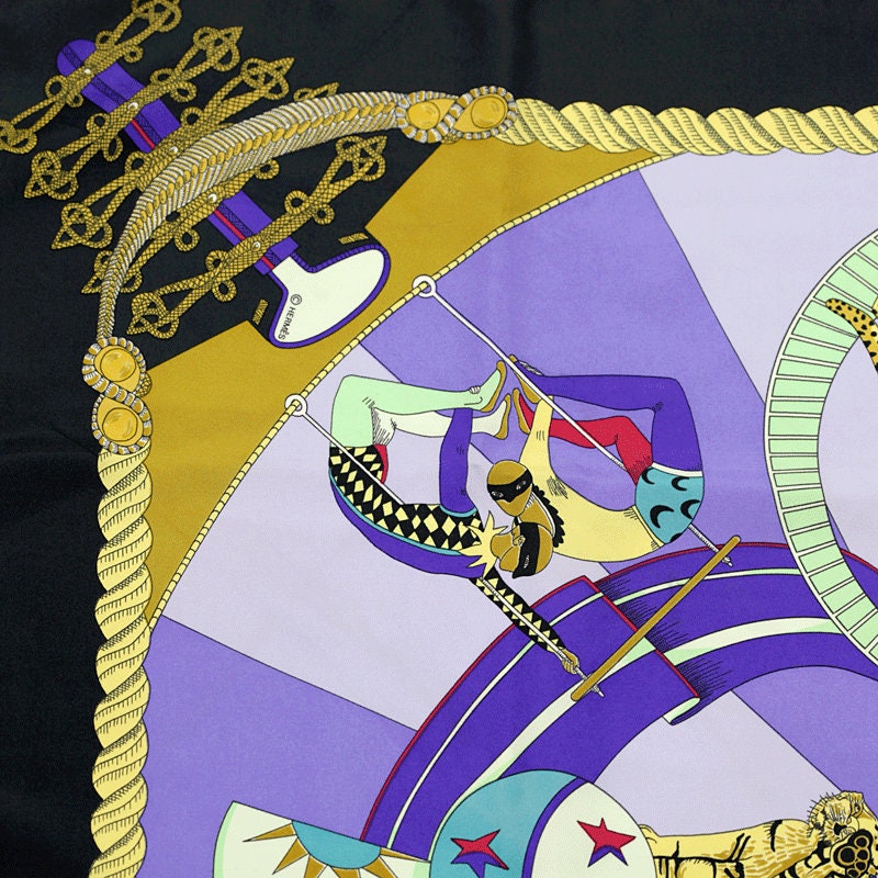 Hermes Scarf "Circus" by Annie Faivre 90cm Silk