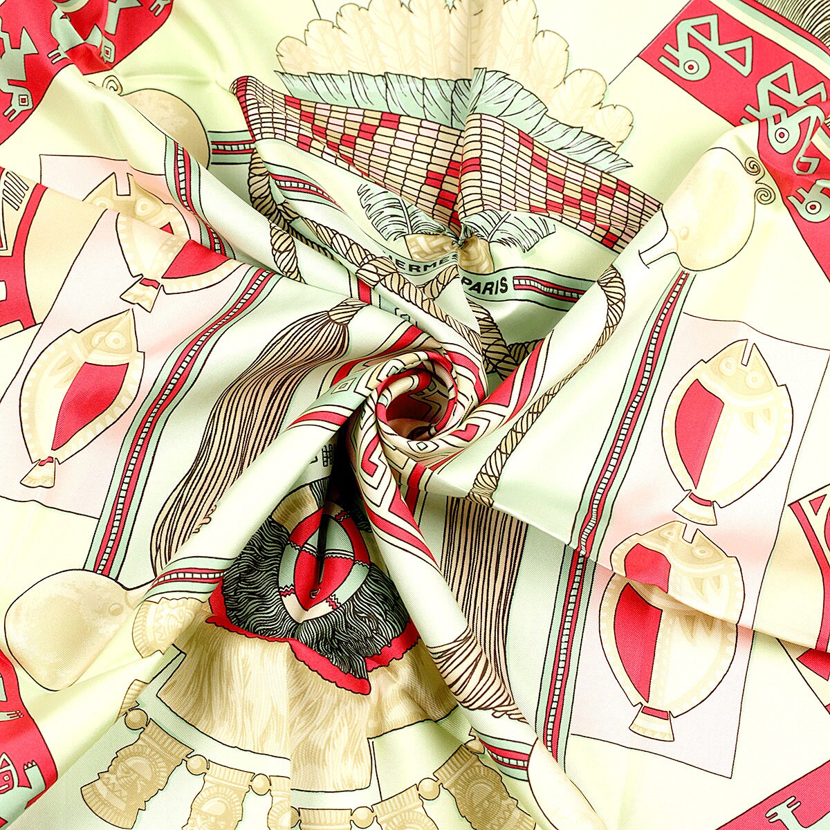 Hermes Scarf "Huaca Piru" by Sophie Koechlin 90cm Silk