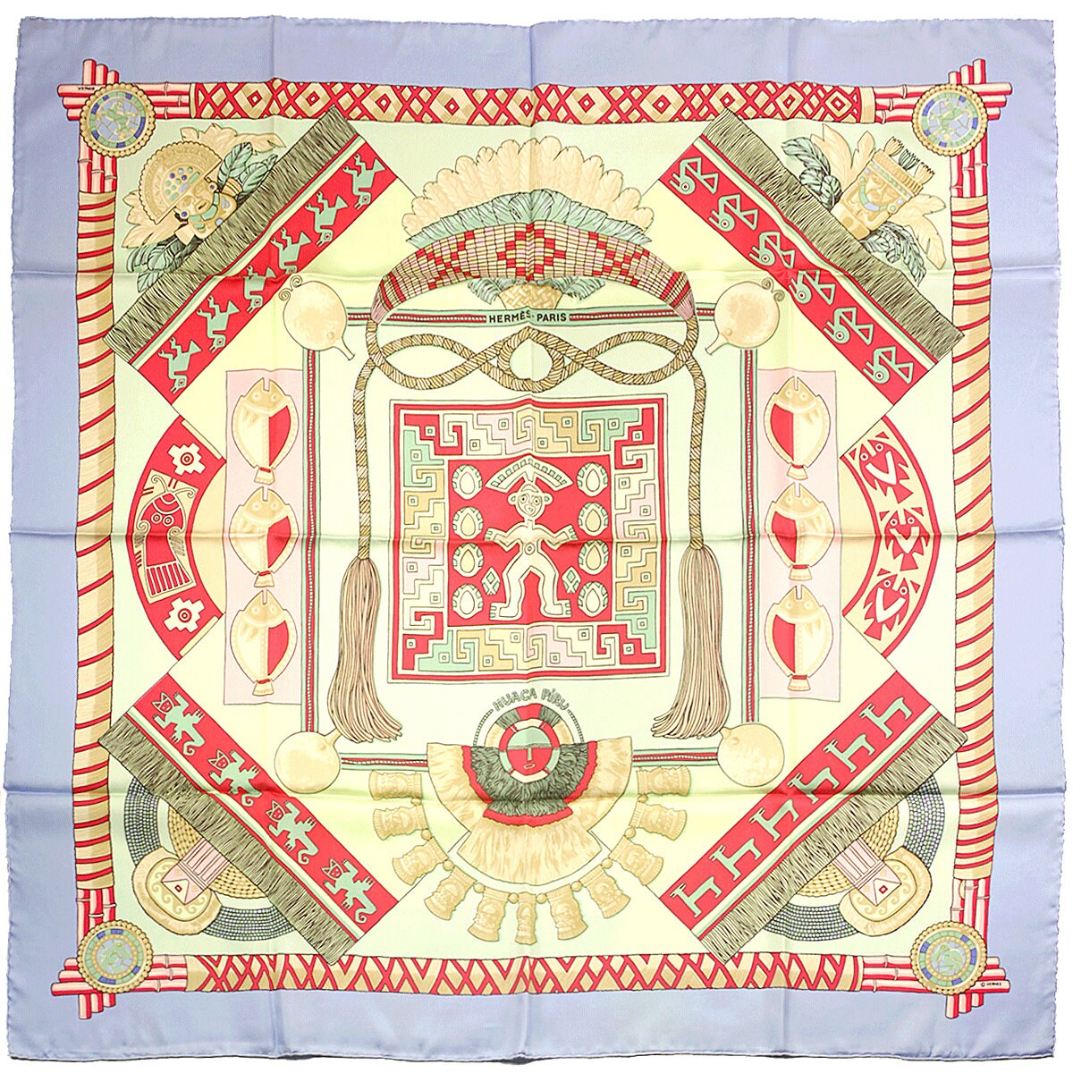 Hermes Scarf "Huaca Piru" by Sophie Koechlin 90cm Silk