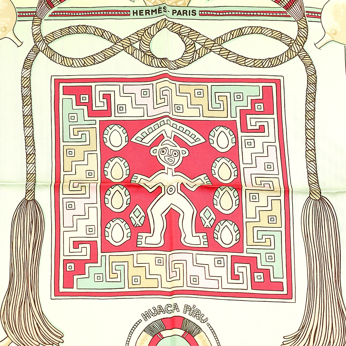 Hermes Scarf "Huaca Piru" by Sophie Koechlin 90cm Silk