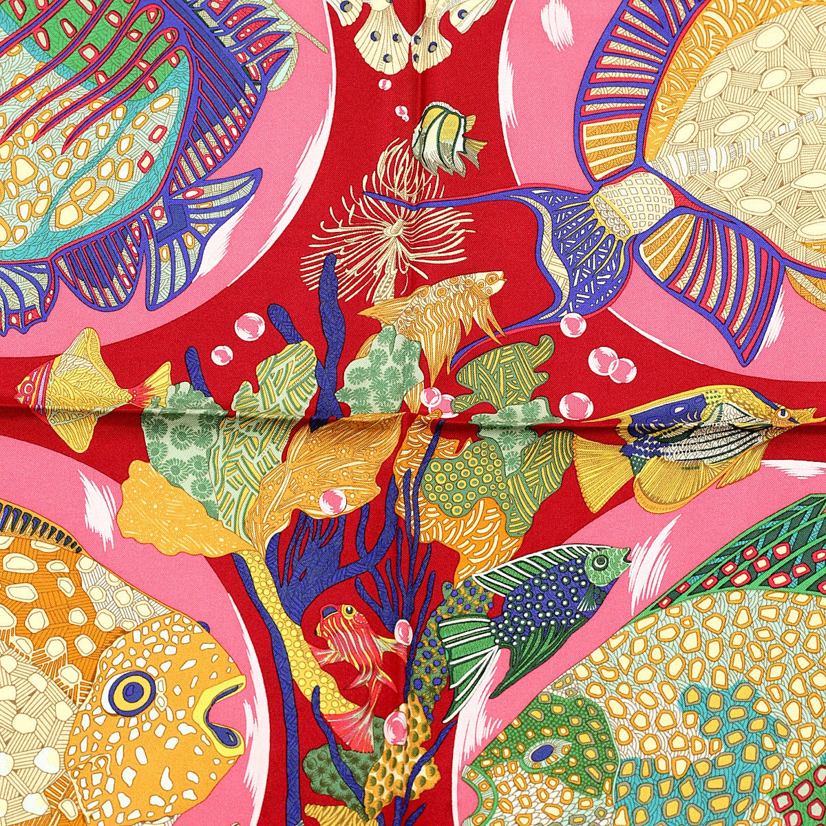 Hermes Scarf "Grands Fonds" by Annie Faivre 90cm Silk