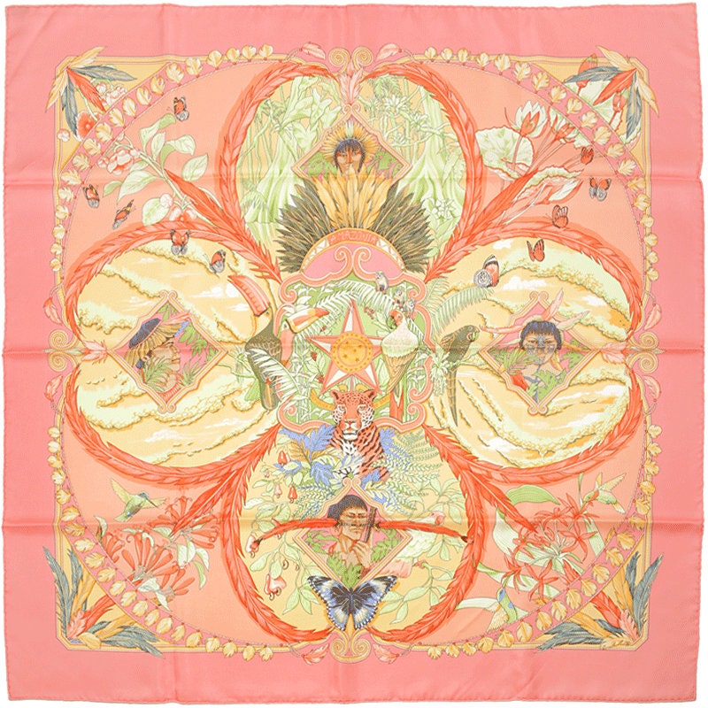 Hermes Scarf "Amazonia" by Laurence Bourthoumieux 90cm Silk