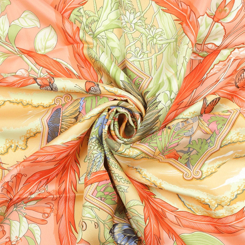 Hermes Scarf "Amazonia" by Laurence Bourthoumieux 90cm Silk