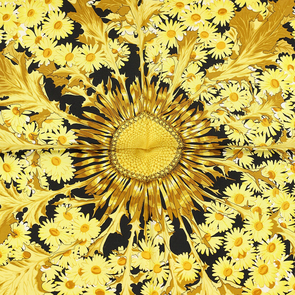 Hermes Scarf "Fleurs et Carlines II" by Vladimir Rybaltchenko Vintage 90cm Silk