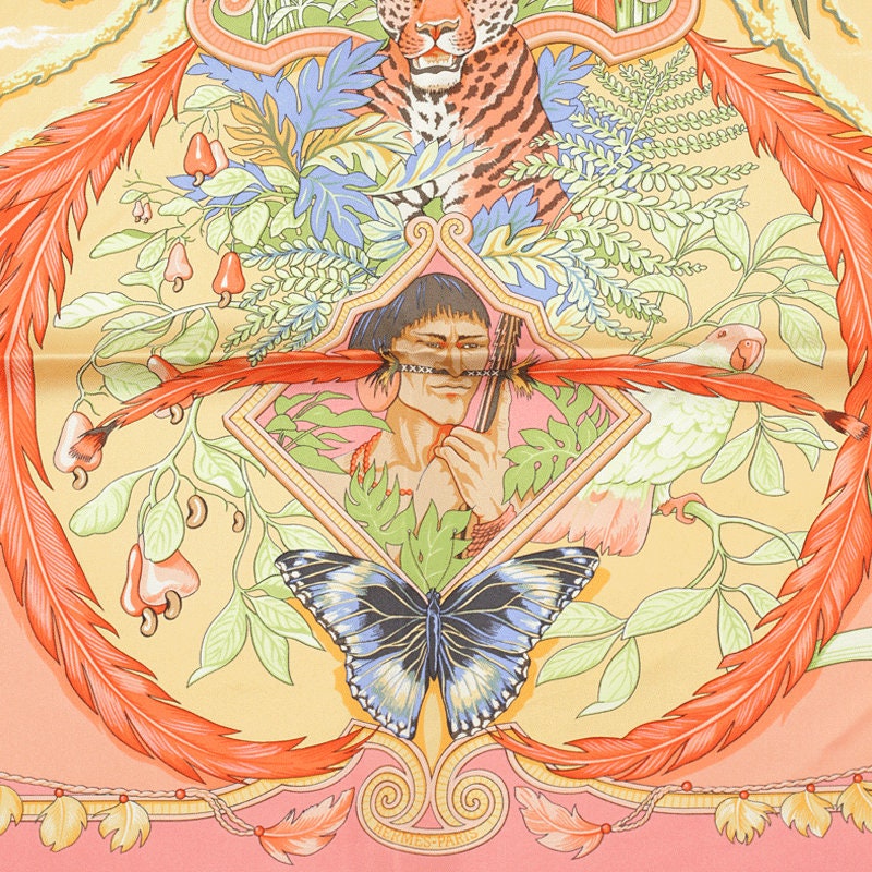 Hermes Scarf "Amazonia" by Laurence Bourthoumieux 90cm Silk